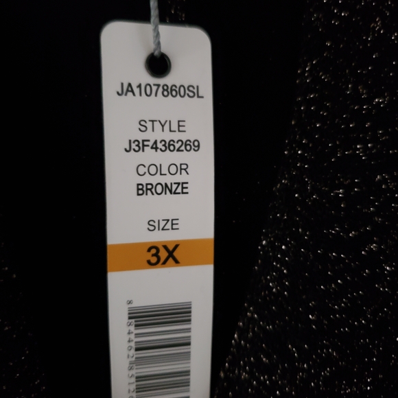 Dressy Plus Size Blouse. Black With Bronze Shimmer In It - Picture 7 of 8